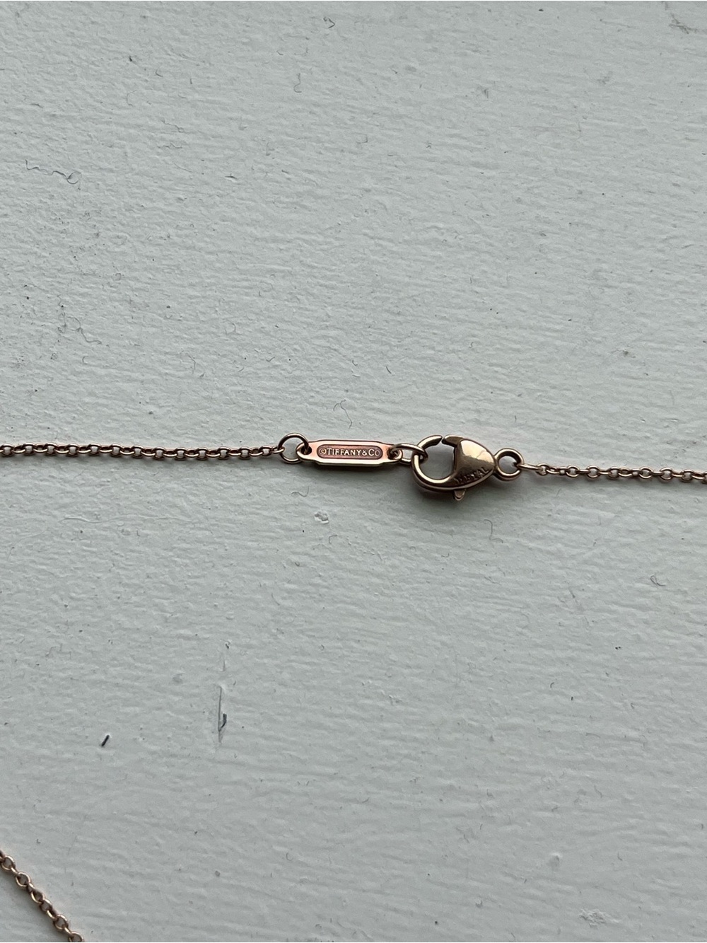 Tiffany & Co. 18k Rose Gold Minimal Chain Necklace and gift card - Picture 4 of 5